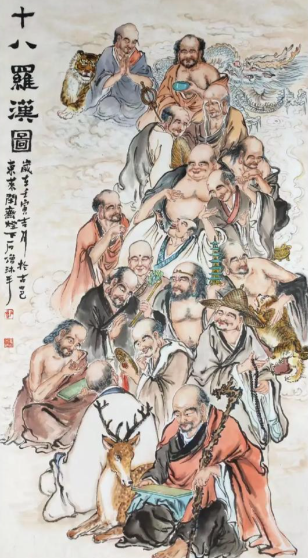 佛光映世:十八罗汉的智慧图腾与精神象征